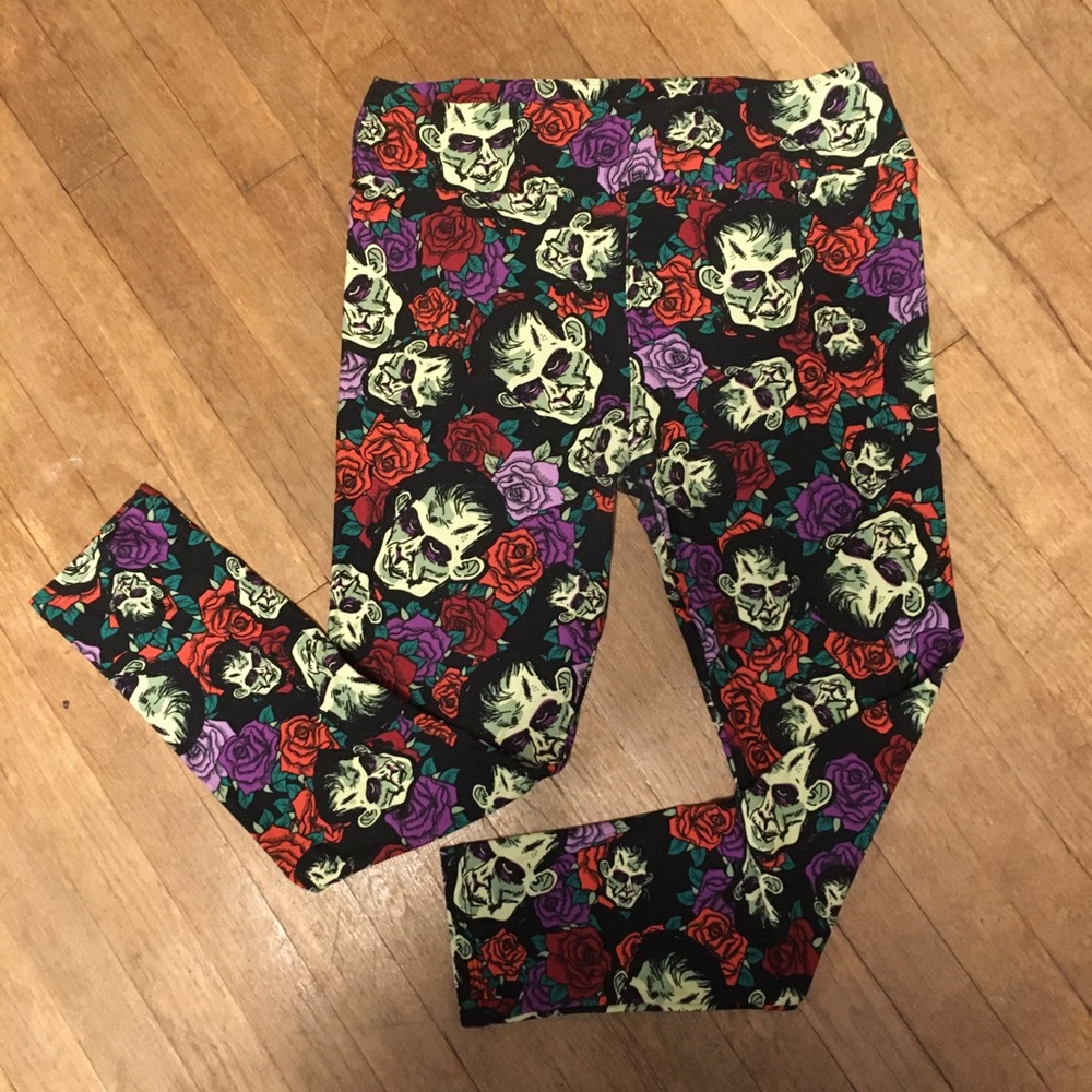 Lularoe RARE Purple Halloween Frankenstein Tights